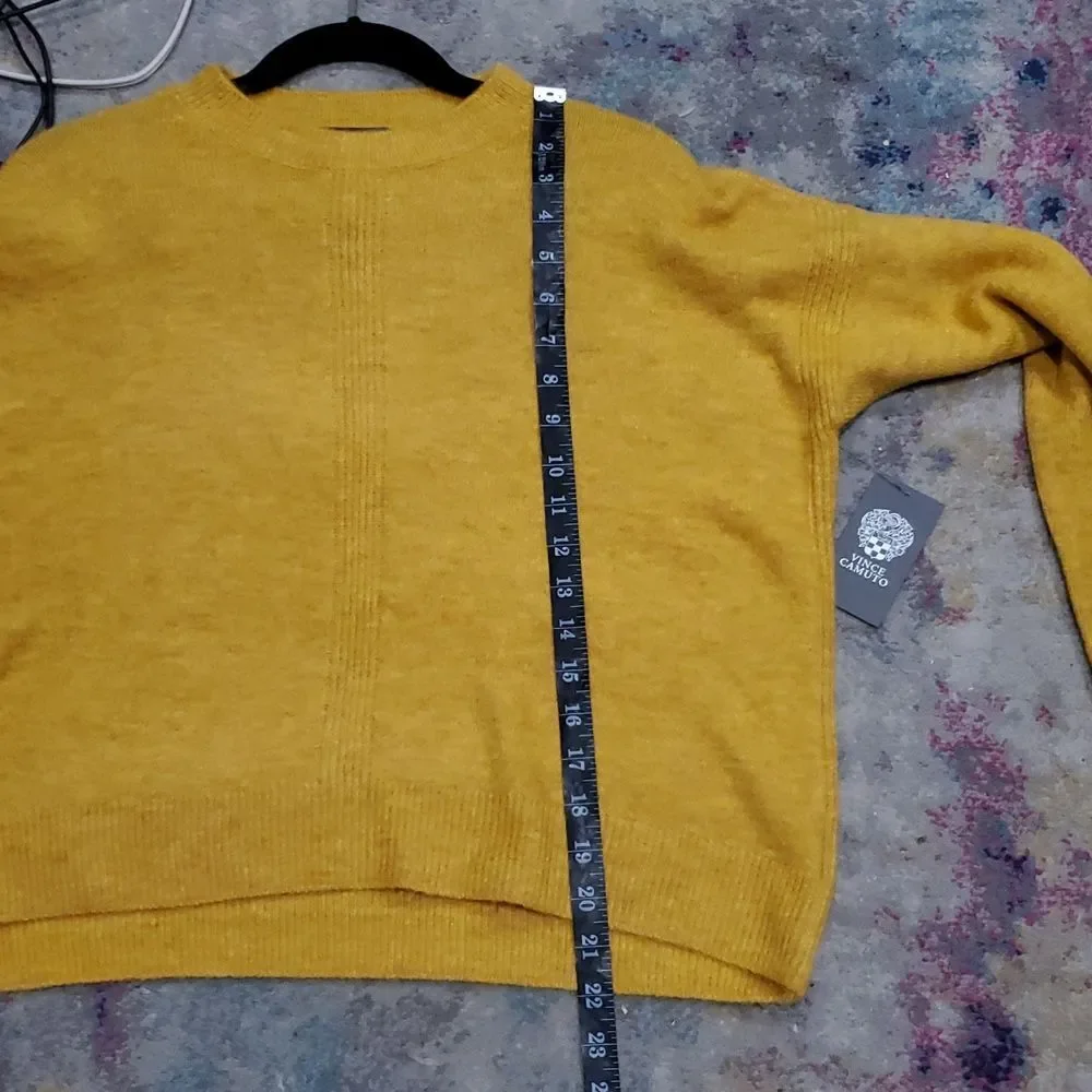 Vince Camuto Coz Season Crew Neck Sweater In Amber Size XS